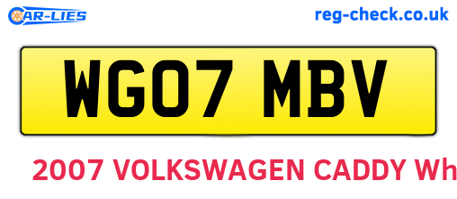 WG07MBV are the vehicle registration plates.