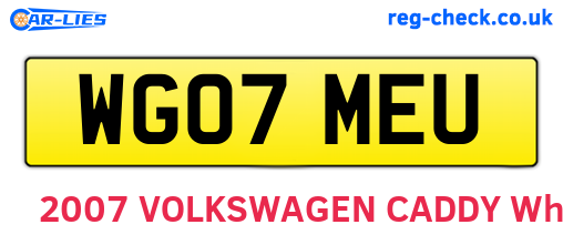 WG07MEU are the vehicle registration plates.