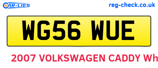 WG56WUE are the vehicle registration plates.
