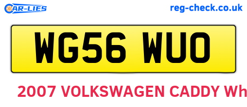 WG56WUO are the vehicle registration plates.