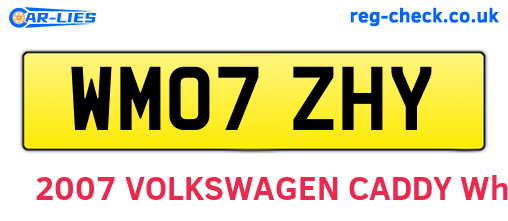 WM07ZHY are the vehicle registration plates.
