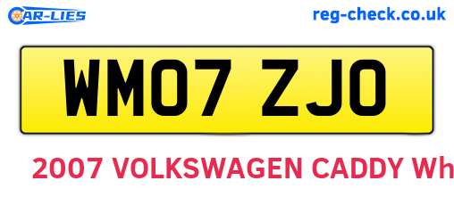 WM07ZJO are the vehicle registration plates.