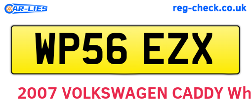 WP56EZX are the vehicle registration plates.