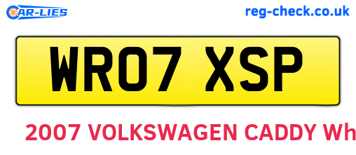 WR07XSP are the vehicle registration plates.