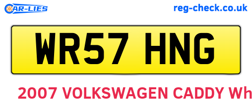 WR57HNG are the vehicle registration plates.