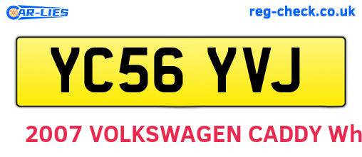 YC56YVJ are the vehicle registration plates.