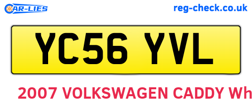YC56YVL are the vehicle registration plates.
