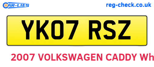 YK07RSZ are the vehicle registration plates.
