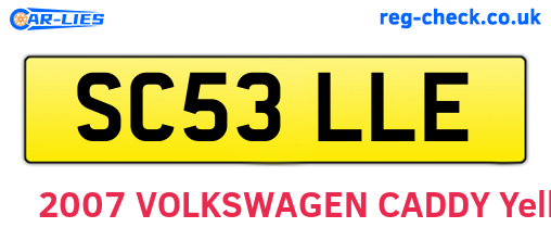 SC53LLE are the vehicle registration plates.