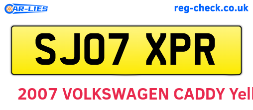 SJ07XPR are the vehicle registration plates.