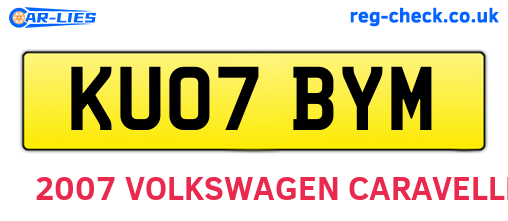 KU07BYM are the vehicle registration plates.