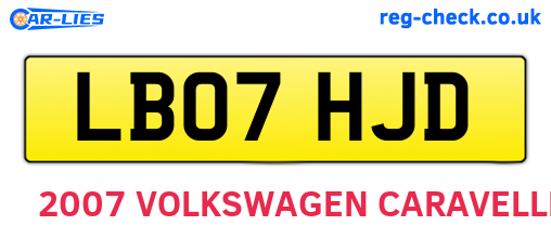 LB07HJD are the vehicle registration plates.