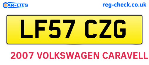 LF57CZG are the vehicle registration plates.