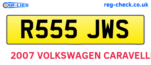 R555JWS are the vehicle registration plates.