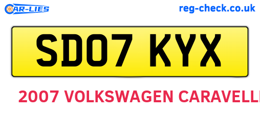 SD07KYX are the vehicle registration plates.