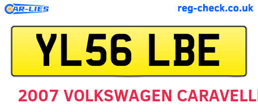YL56LBE are the vehicle registration plates.