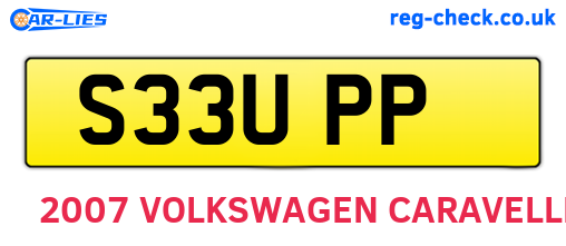 S33UPP are the vehicle registration plates.