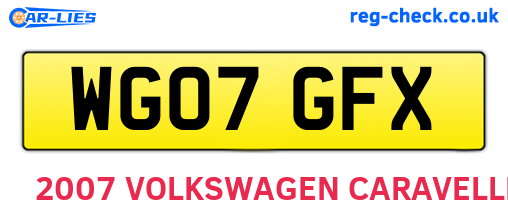 WG07GFX are the vehicle registration plates.