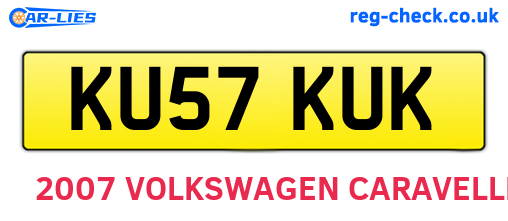 KU57KUK are the vehicle registration plates.