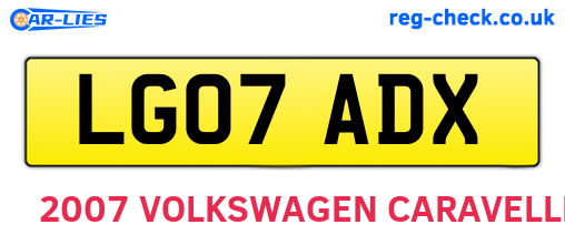 LG07ADX are the vehicle registration plates.