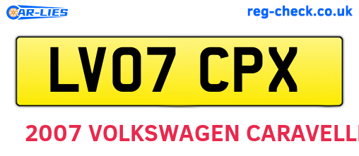 LV07CPX are the vehicle registration plates.