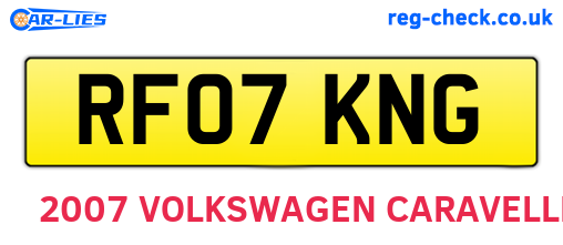 RF07KNG are the vehicle registration plates.