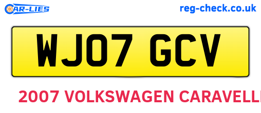 WJ07GCV are the vehicle registration plates.