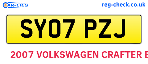 SY07PZJ are the vehicle registration plates.
