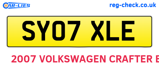 SY07XLE are the vehicle registration plates.