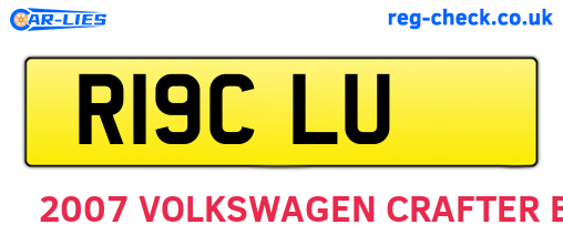 R19CLU are the vehicle registration plates.