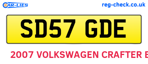 SD57GDE are the vehicle registration plates.