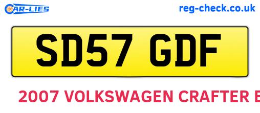 SD57GDF are the vehicle registration plates.