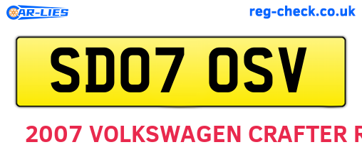 SD07OSV are the vehicle registration plates.