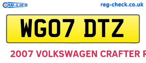 WG07DTZ are the vehicle registration plates.