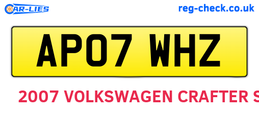 AP07WHZ are the vehicle registration plates.