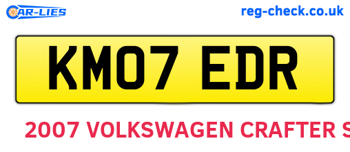KM07EDR are the vehicle registration plates.