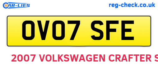 OV07SFE are the vehicle registration plates.