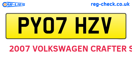 PY07HZV are the vehicle registration plates.