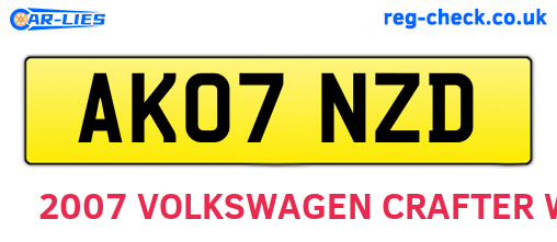 AK07NZD are the vehicle registration plates.