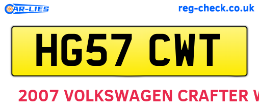 HG57CWT are the vehicle registration plates.