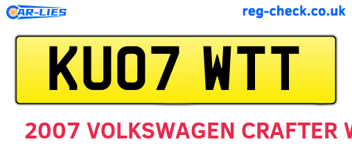 KU07WTT are the vehicle registration plates.