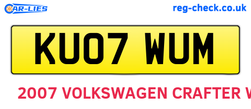 KU07WUM are the vehicle registration plates.