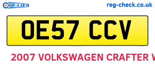 OE57CCV are the vehicle registration plates.