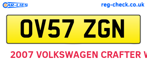 OV57ZGN are the vehicle registration plates.