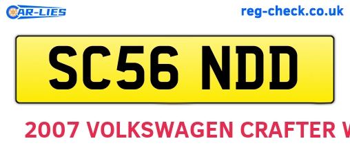 SC56NDD are the vehicle registration plates.