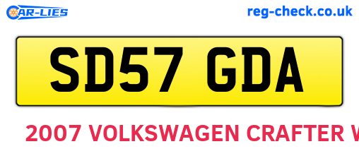 SD57GDA are the vehicle registration plates.