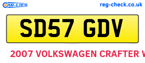 SD57GDV are the vehicle registration plates.