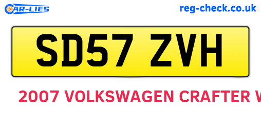 SD57ZVH are the vehicle registration plates.