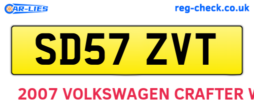 SD57ZVT are the vehicle registration plates.