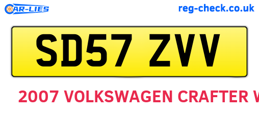 SD57ZVV are the vehicle registration plates.
